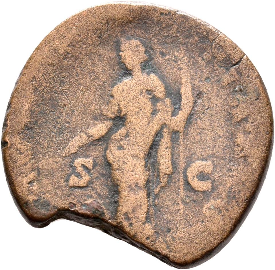 Hadrian, copper-alloy sestertius, collection photograph Rostock-ID401, reverse