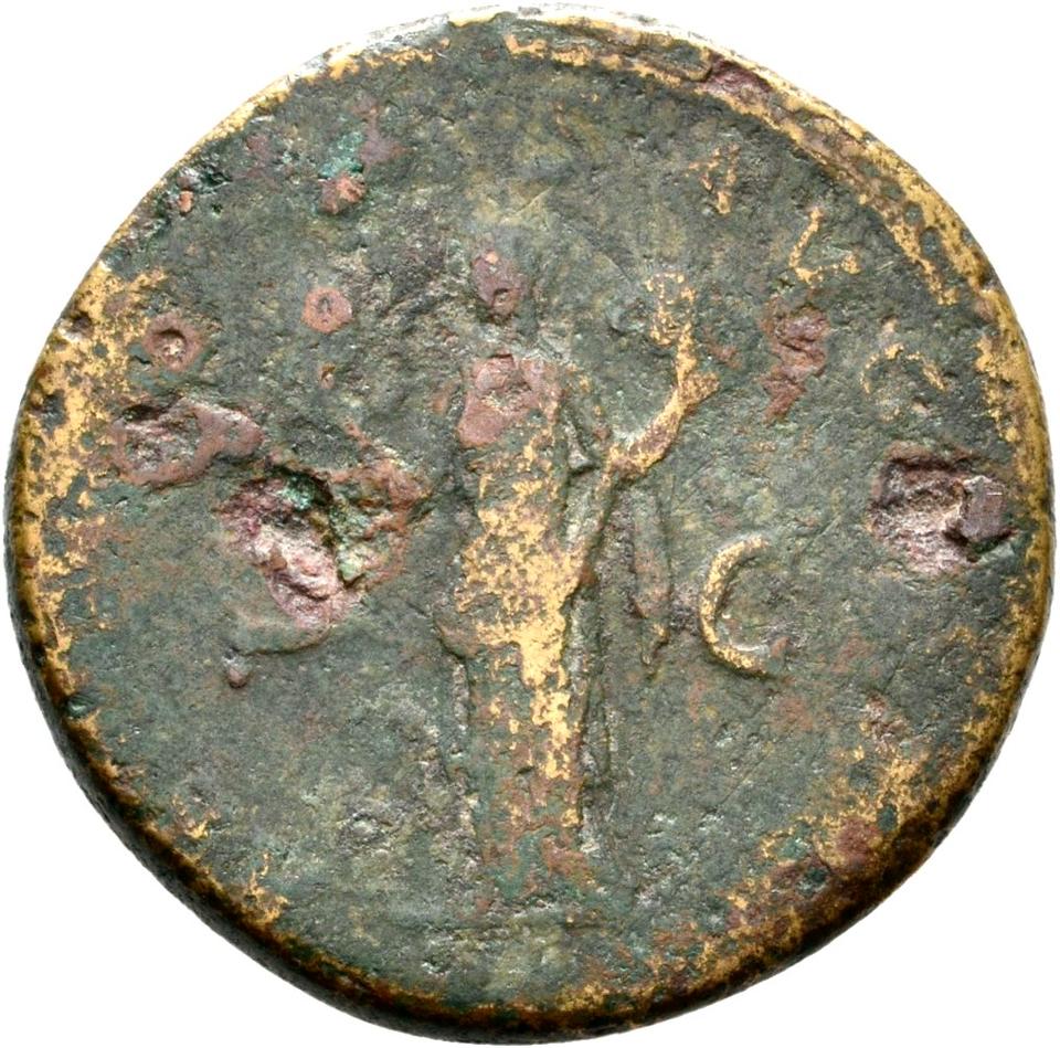 Hadrian, copper-alloy dupondius, collection photograph Rostock-ID389, reverse
