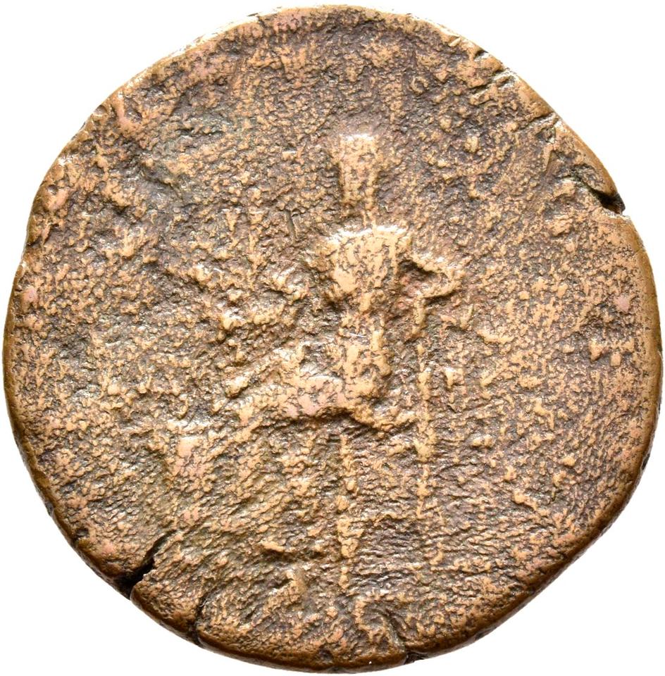 Hadrian, copper-alloy dupondius, collection photograph Rostock-ID159, reverse