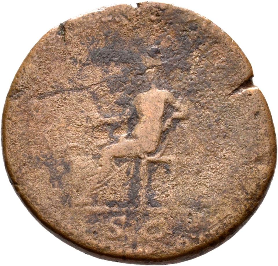 Hadrian, copper-alloy dupondius, collection photograph Rostock-ID392, reverse