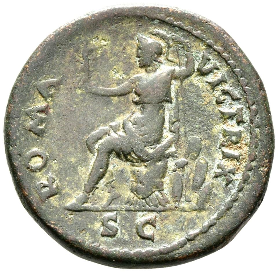 Vespasian, copper-alloy dupondius, collection photograph Rostock-ID80, reverse