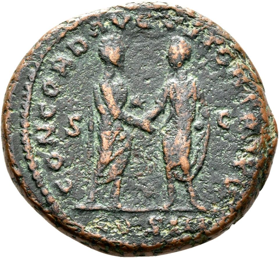 Marcus Aurelius, copper-alloy as, collection photograph Rostock-ID268, reverse