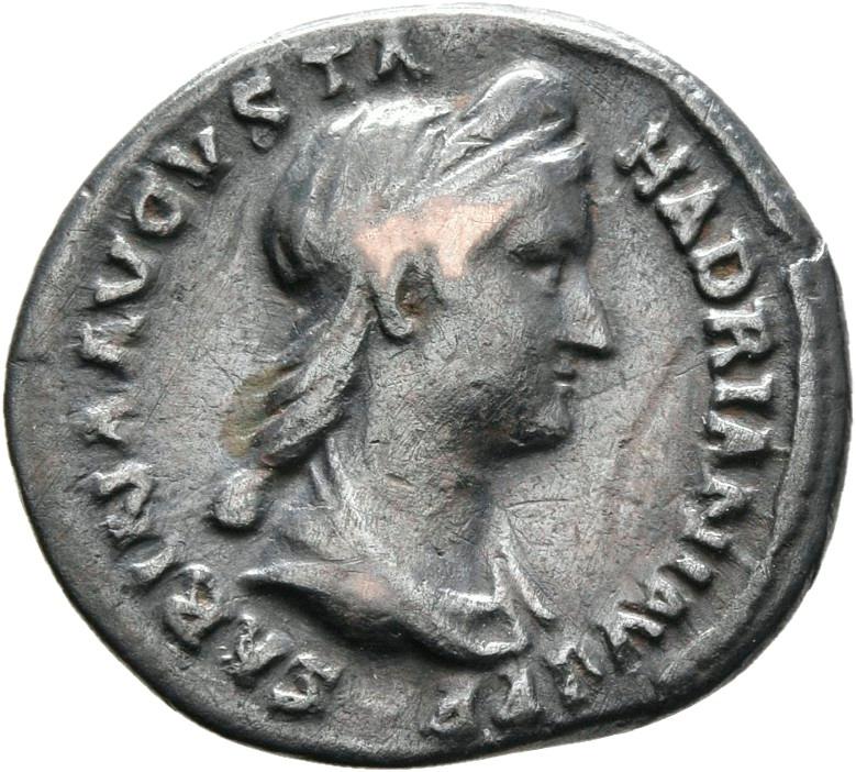 Hadrian, silver denarius, collection photograph Rostock-ID142, obverse