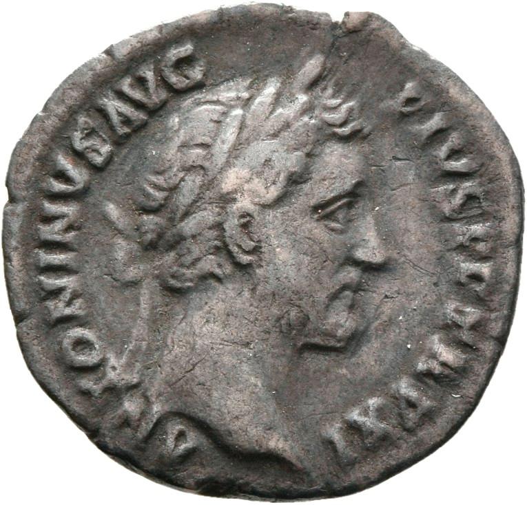 Antoninus Pius, silver denarius, collection photograph Rostock-ID173, obverse