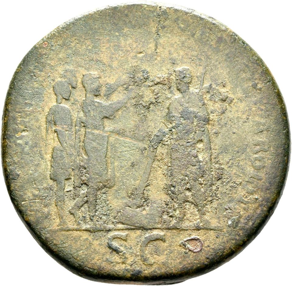 Hadrian, copper-alloy sestertius, collection photograph Rostock-ID150, reverse
