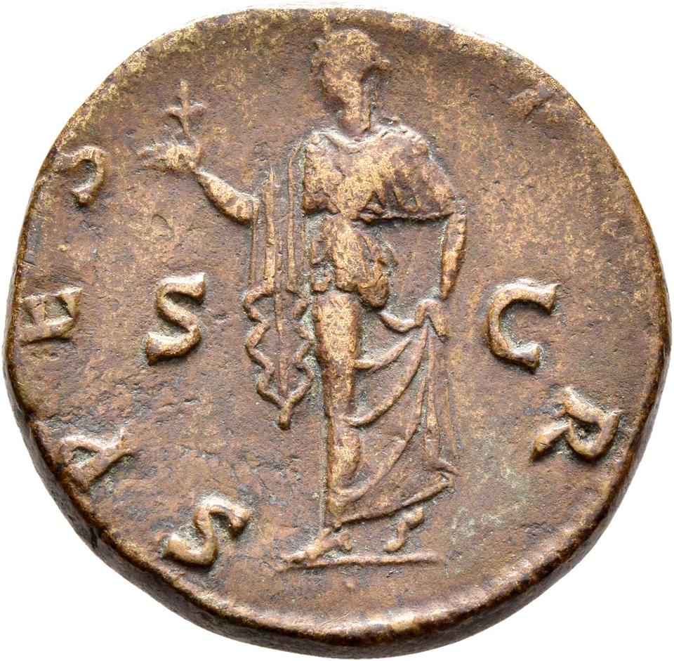 Hadrian, copper-alloy sestertius, collection photograph Rostock-ID163, reverse