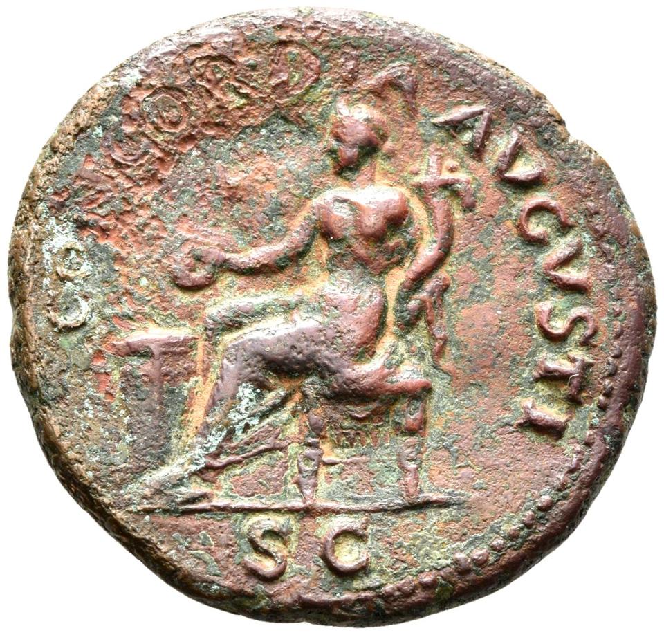 Vitellius, copper-alloy as, collection photograph Rostock-ID66, reverse