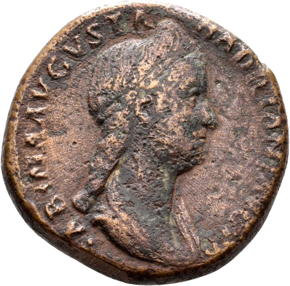 Hadrian, copper-alloy sestertius, collection photograph Rostock-ID436, obverse