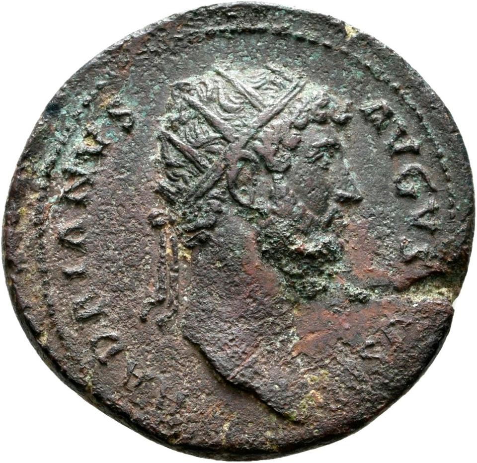 Hadrian, copper-alloy dupondius, collection photograph Rostock-ID431, obverse