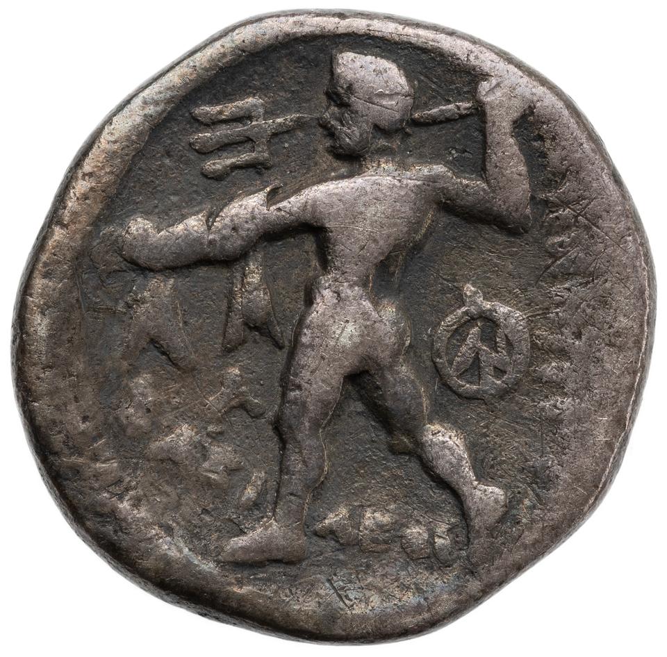 Demetrios Poliorketes, silver hemidrachm, collection photograph ANS-1944.100.13673, reverse