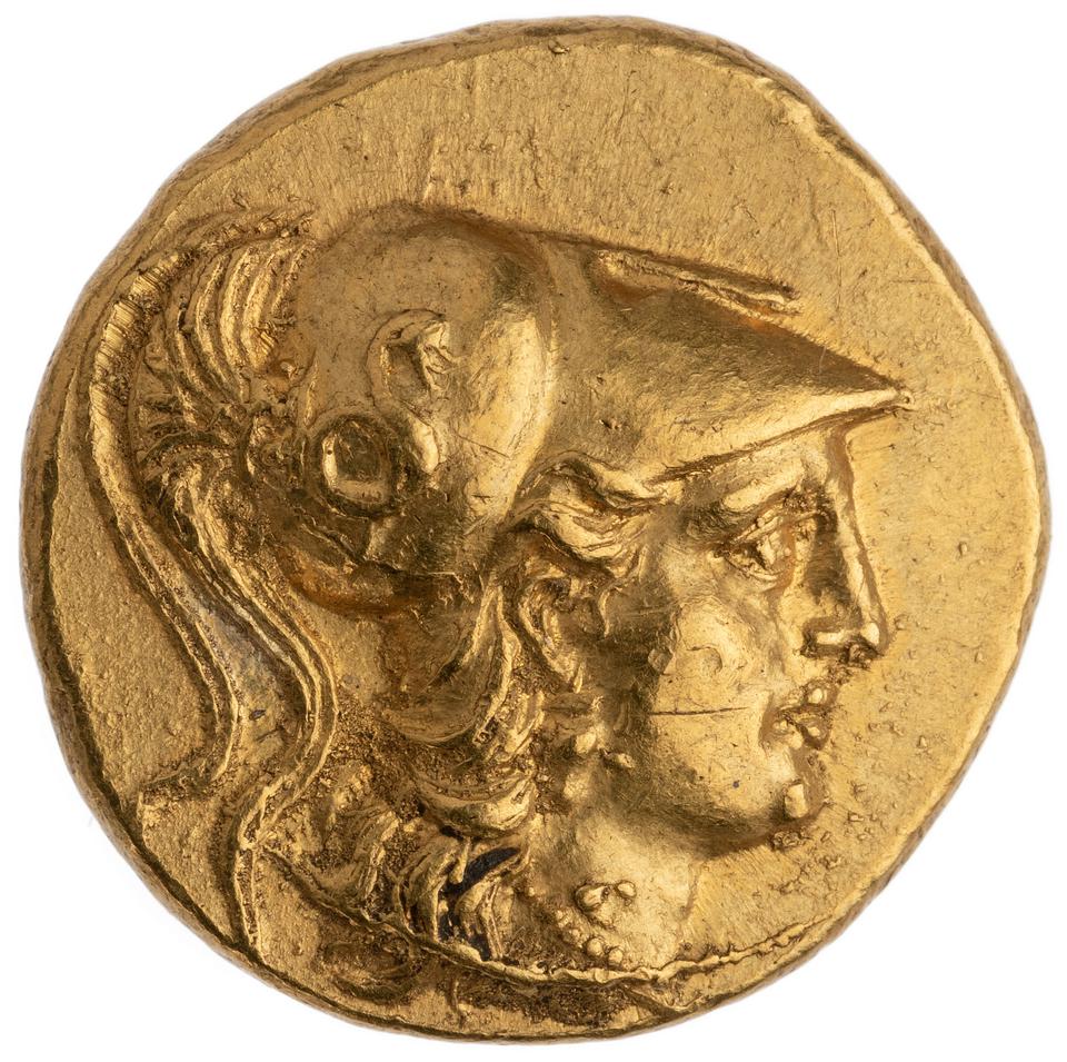 Demetrios Poliorketes, gold stater, collection photograph ANS-1944.100.13772, obverse