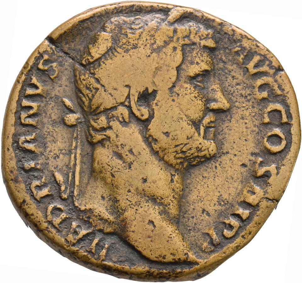 Hadrian, copper-alloy sestertius, collection photograph Koeln-ID732, obverse