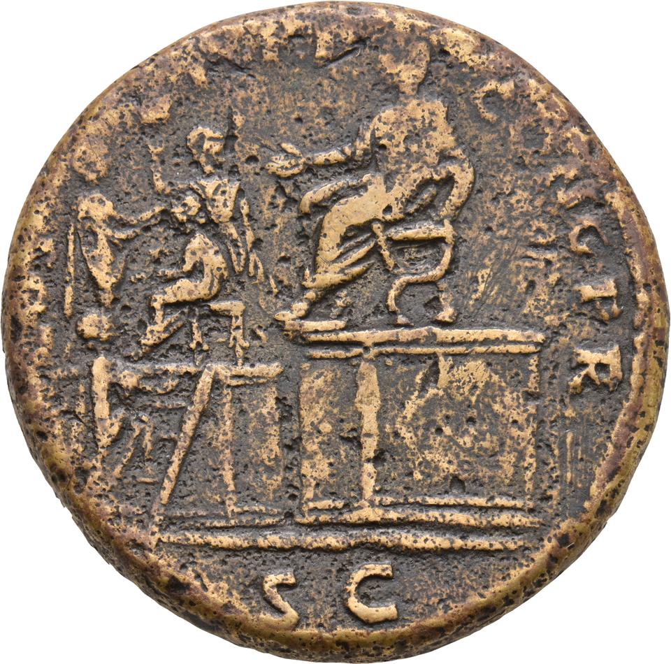 Trajan, copper-alloy sestertius, collection photograph Koeln-ID692, reverse