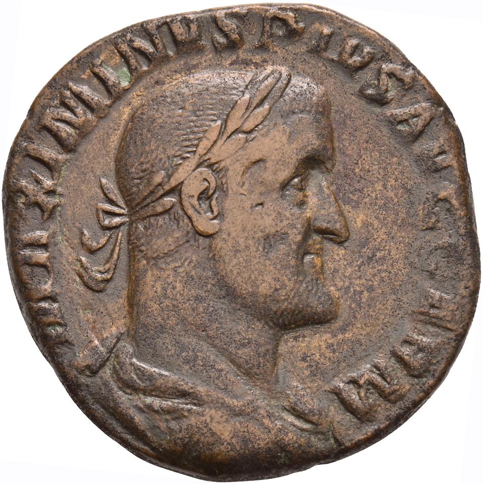 Maximinus Thrax, copper-alloy sestertius, collection photograph Koeln-ID943, obverse