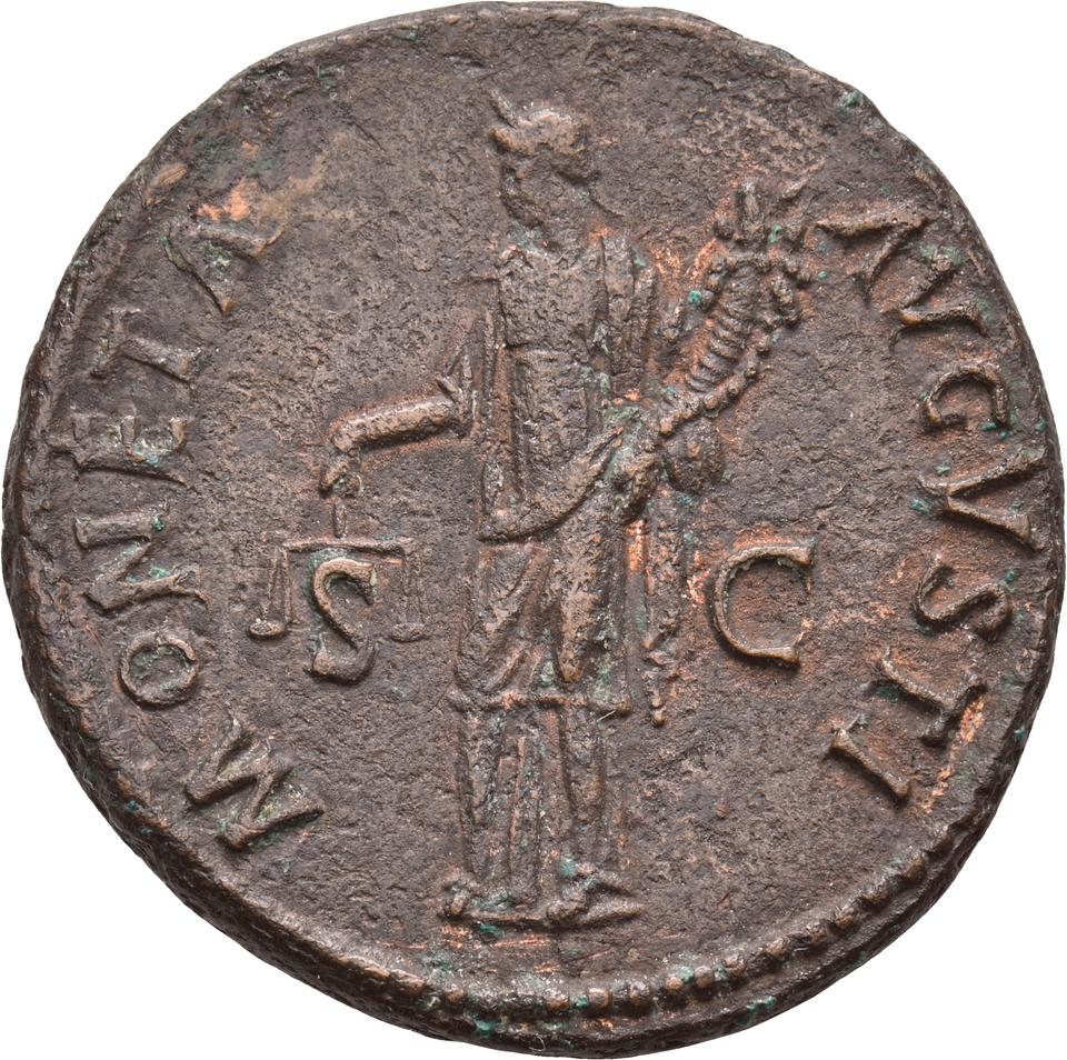 Domitian, copper-alloy as, collection photograph Koeln-ID673, reverse
