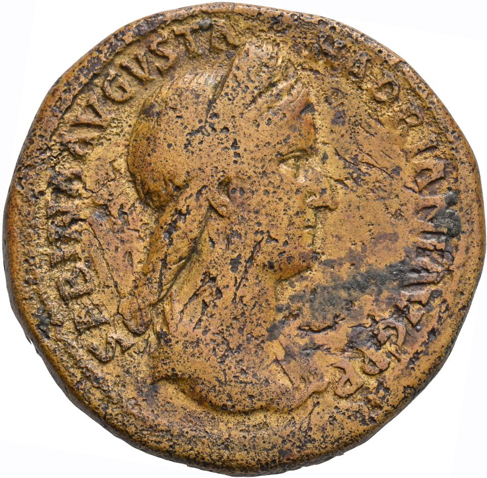 Hadrian, copper-alloy sestertius, collection photograph Koeln-ID738, obverse