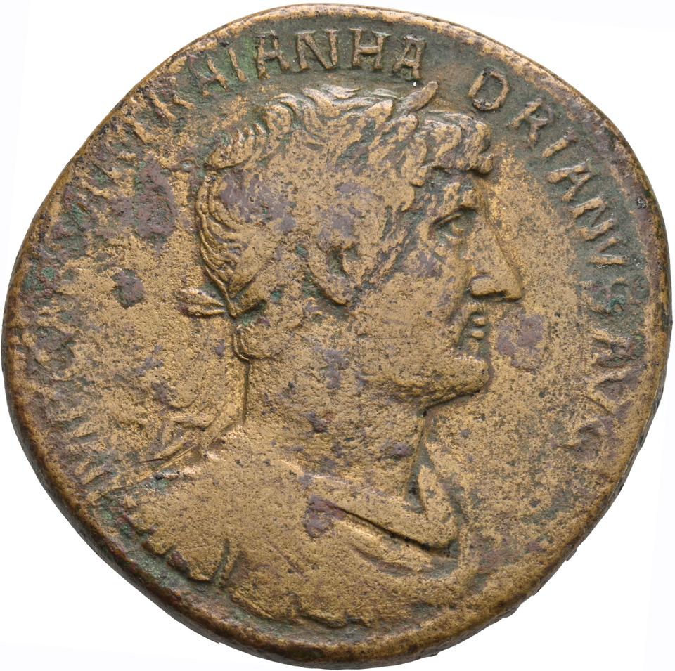 Hadrian, copper-alloy sestertius, collection photograph Koeln-ID727, obverse