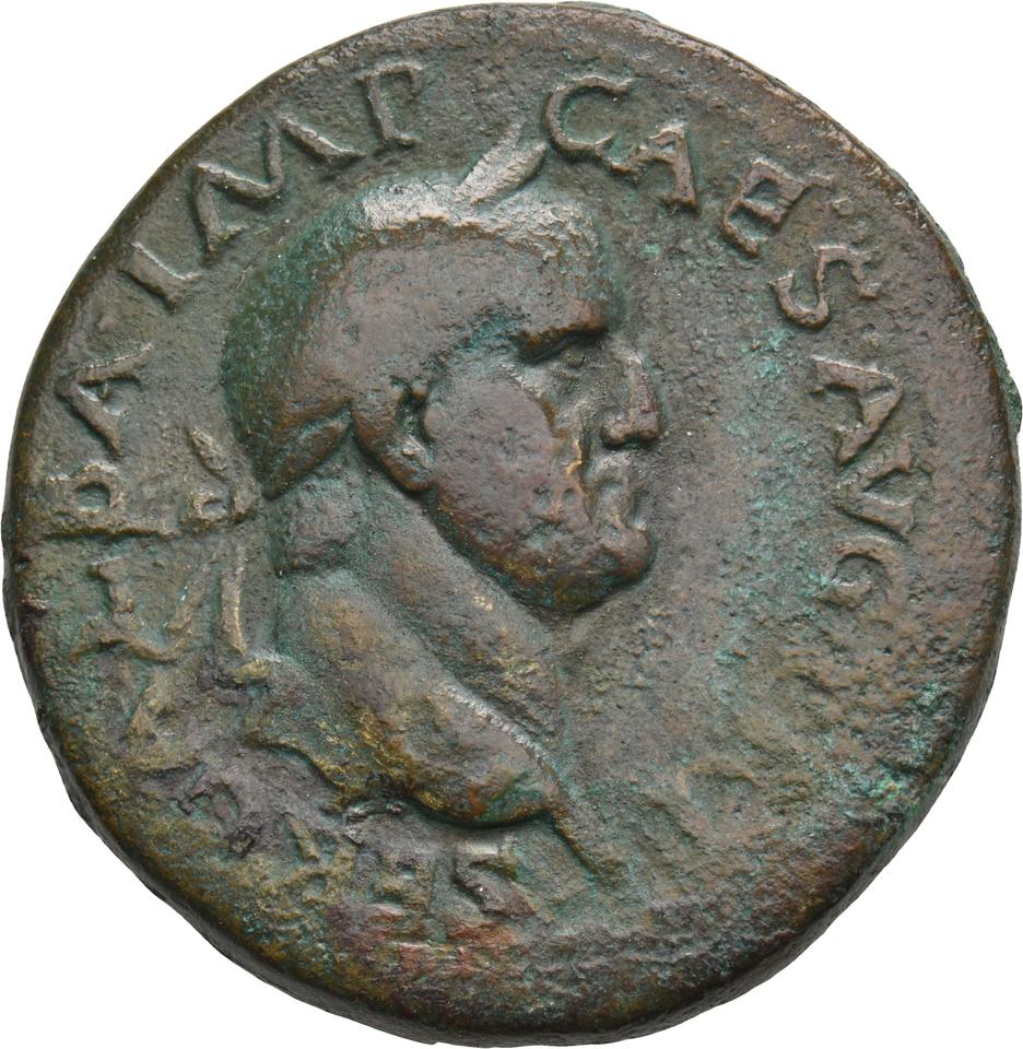 Galba, copper-alloy sestertius, collection photograph Koeln-ID627, obverse