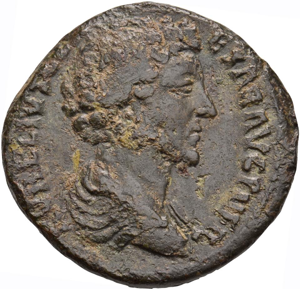 Antoninus Pius, copper-alloy sestertius, collection photograph Koeln-ID802, obverse