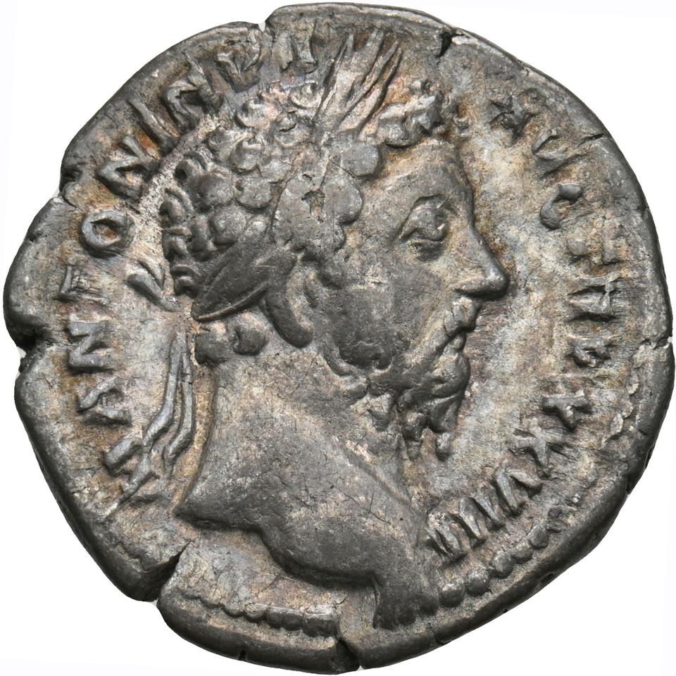 Marcus Aurelius, silver denarius, collection photograph Koeln-ID798, obverse