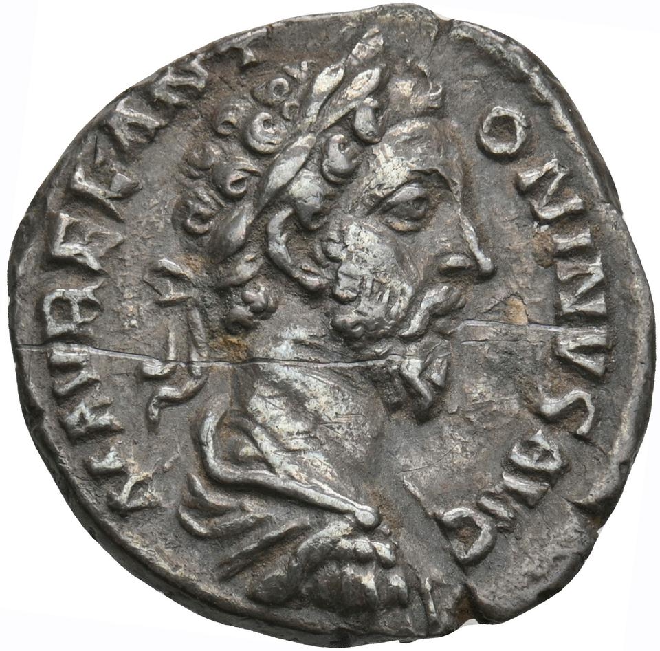 Marcus Aurelius, silver denarius, collection photograph Koeln-ID800, obverse