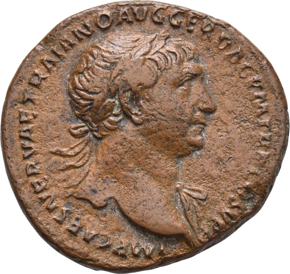 Trajan, copper-alloy as, collection photograph Koeln-ID698, obverse