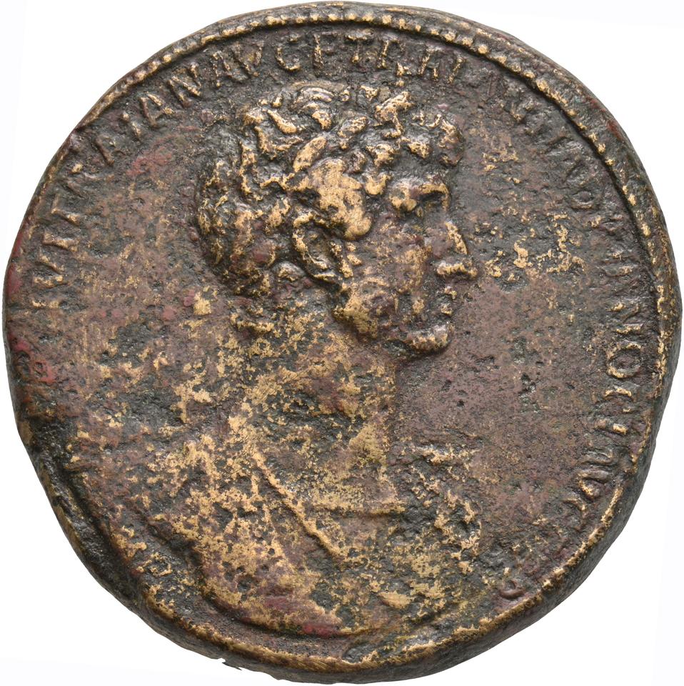 Hadrian, copper-alloy sestertius, collection photograph Koeln-ID725, obverse