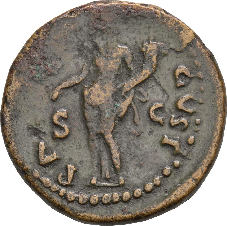 Galba, copper-alloy dupondius, collection photograph Koeln-ID626, reverse
