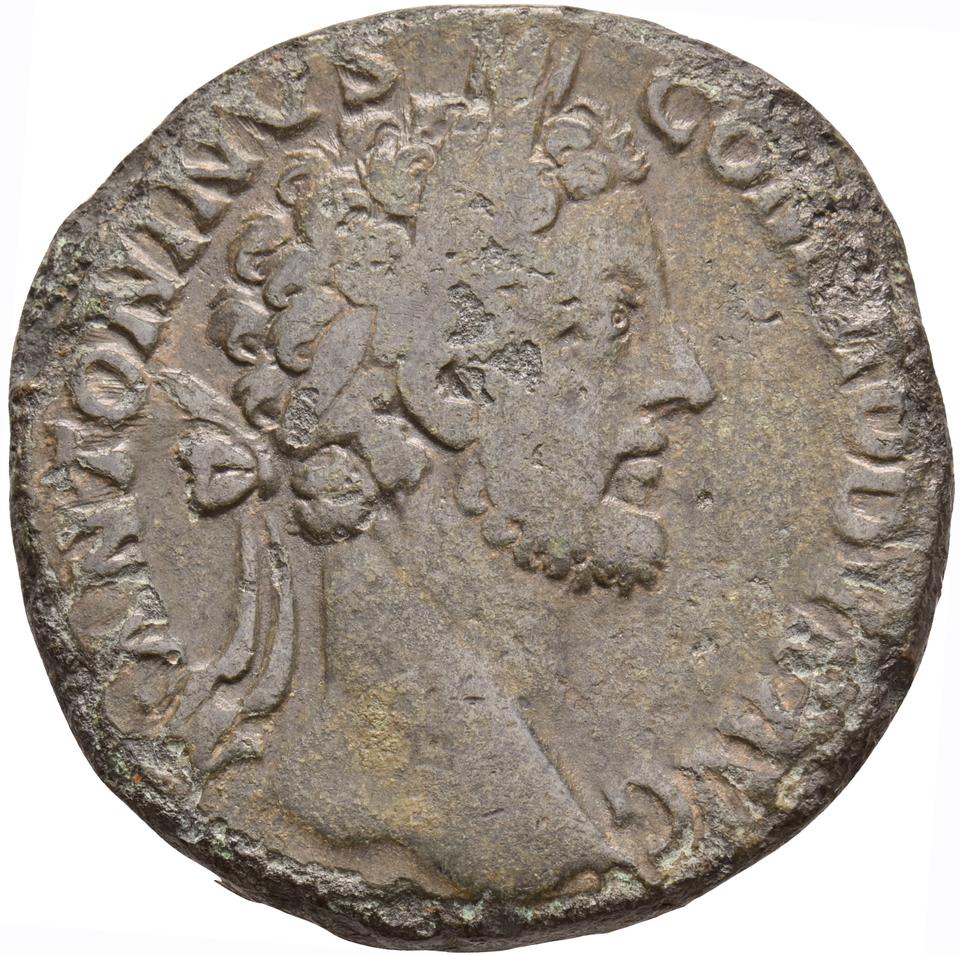 Commodus, copper-alloy sestertius, collection photograph Koeln-ID839, obverse