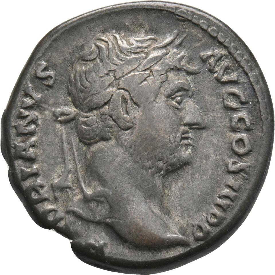 Hadrian, silver denarius, collection photograph Koeln-ID714, obverse