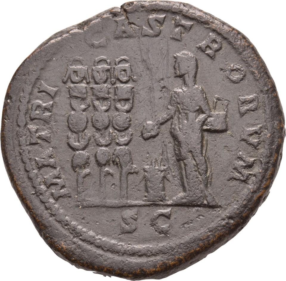 Septimius Severus, copper-alloy sestertius, collection photograph Koeln-ID894, reverse