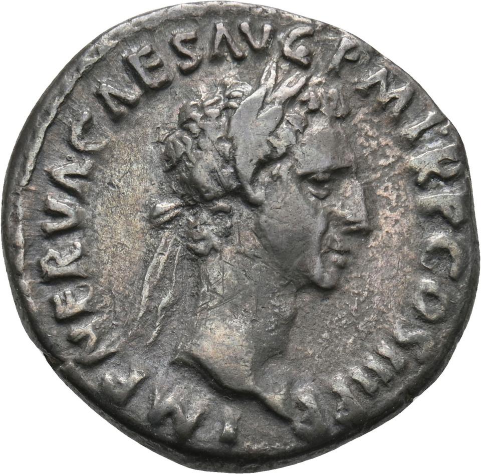 Nerva, silver denarius, collection photograph Koeln-ID677, obverse