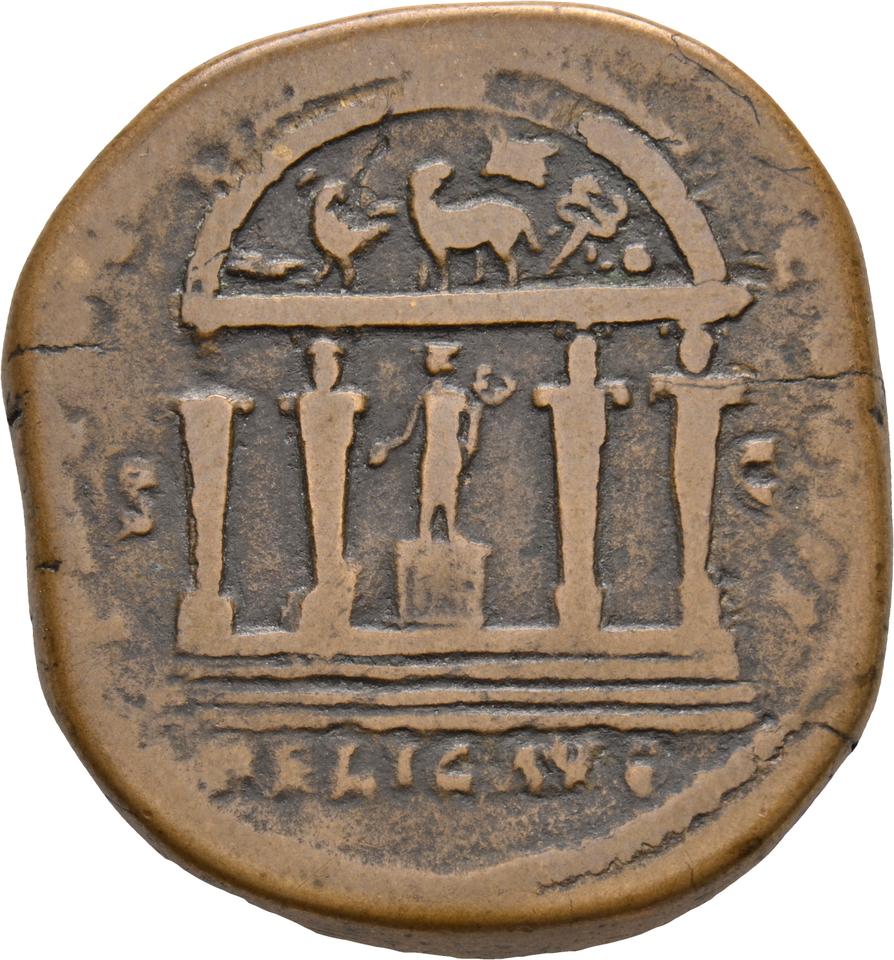 Marcus Aurelius, copper-alloy sestertius, collection photograph Koeln-ID809, reverse