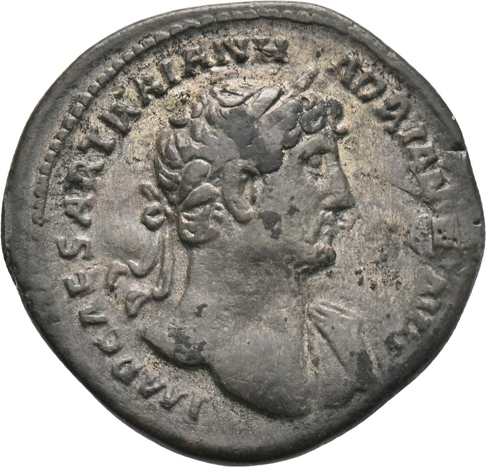 Hadrian, silver denarius, collection photograph Koeln-ID705, obverse