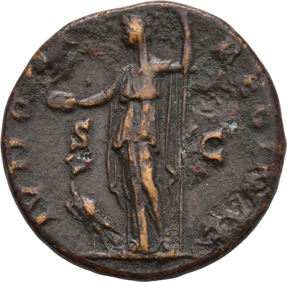Antoninus Pius, copper-alloy as, collection photograph Koeln-ID772, reverse