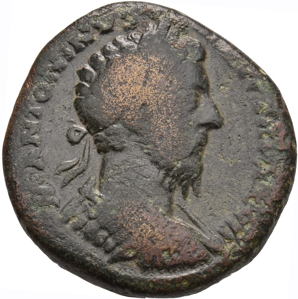 Marcus Aurelius, copper-alloy sestertius, collection photograph Koeln-ID810, obverse