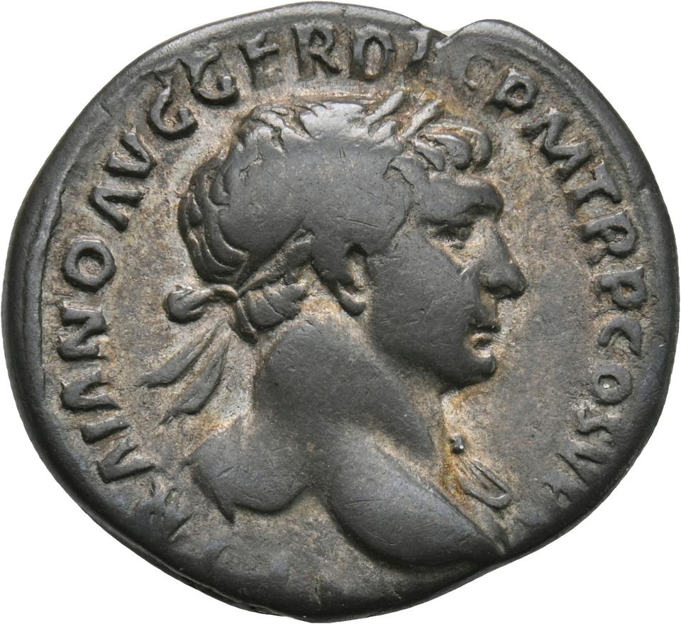 Trajan, silver denarius, collection photograph Koeln-ID688, obverse