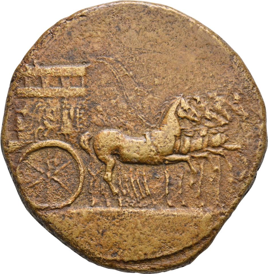 Tiberius, copper-alloy sestertius, collection photograph Koeln-ID587, obverse