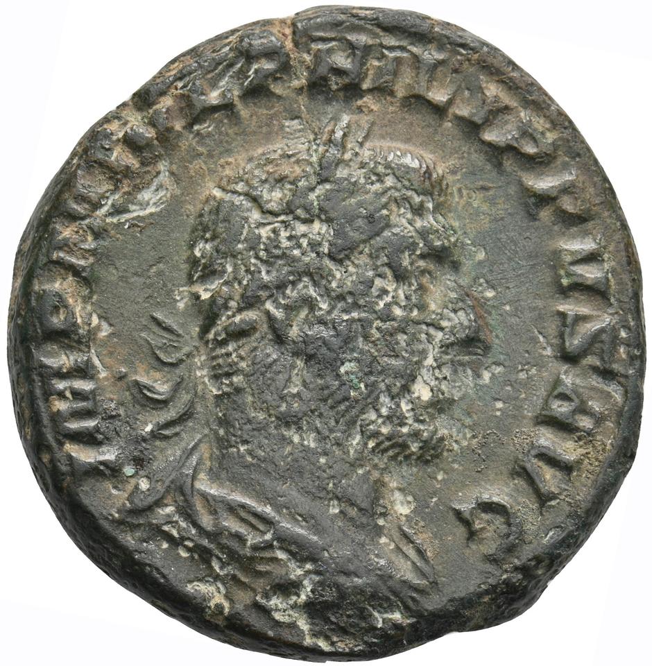 Philip the Arab, copper-alloy as, collection photograph Koeln-ID972, obverse