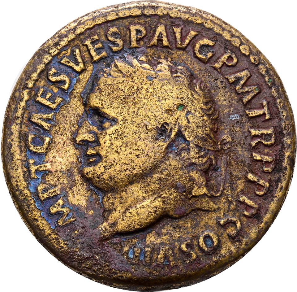 Titus, copper-alloy sestertius, collection photograph Koeln-ID1177, obverse