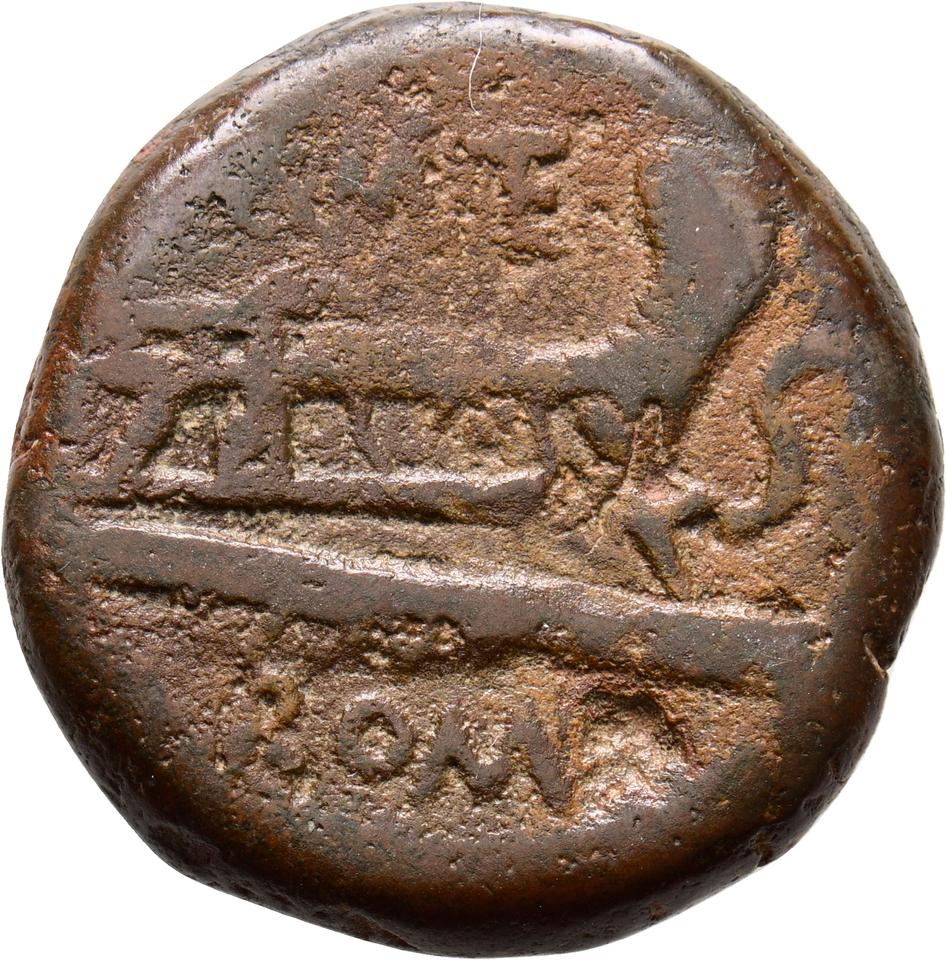 Roman Republic, copper-alloy semis, collection photograph Koeln-ID1202, reverse