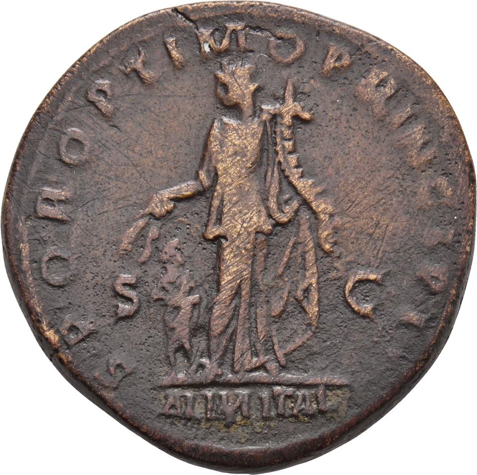 Trajan, copper-alloy dupondius, collection photograph Koeln-ID694, reverse