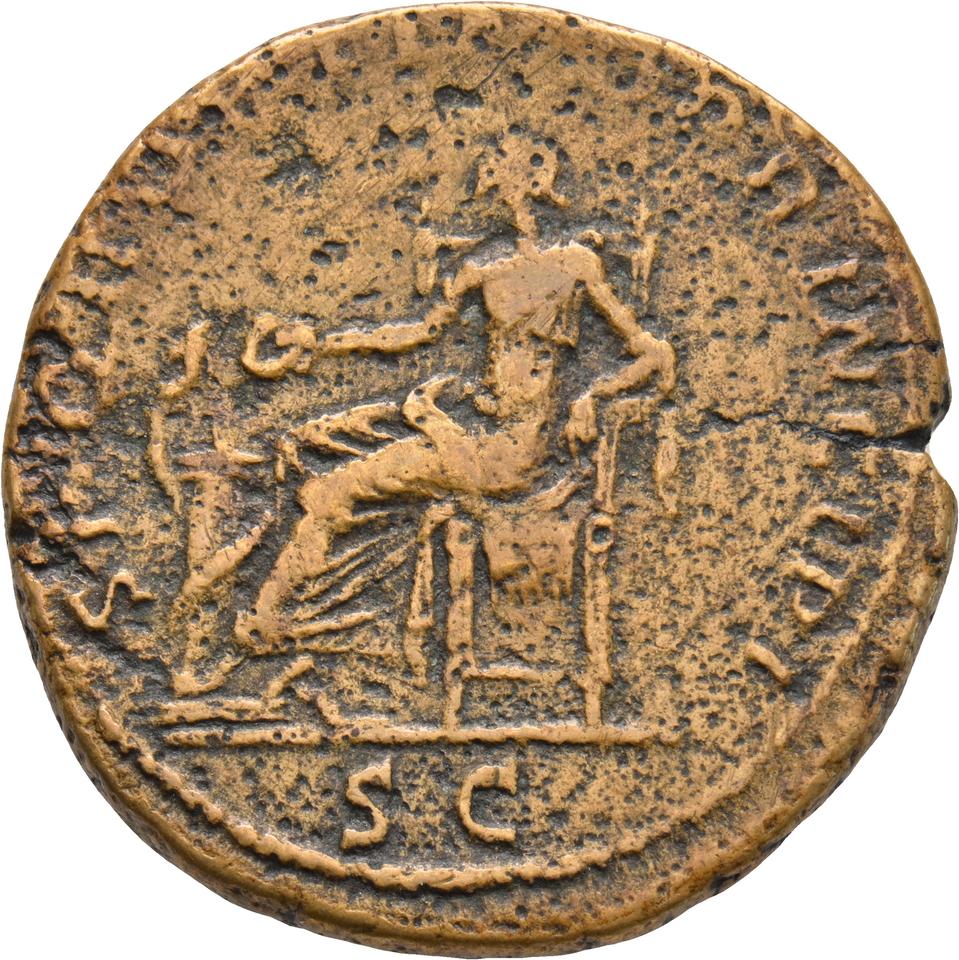 Trajan, copper-alloy dupondius, collection photograph Koeln-ID699, reverse