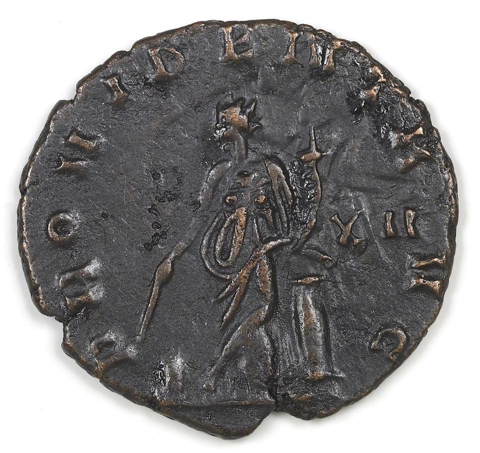 Claudius II Gothicus, silver antoninianus, collection photograph IATH-1987.46.46, reverse
