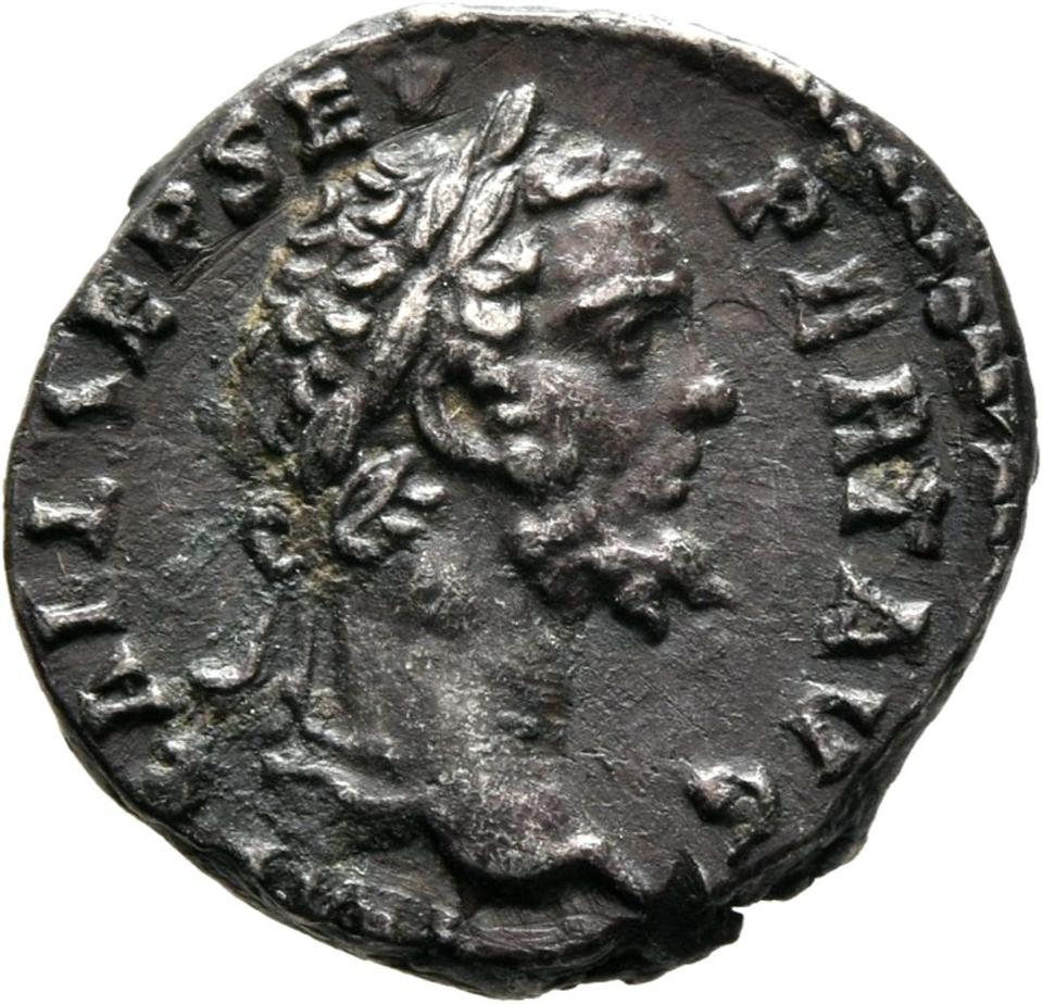 Septimius Severus, Silver denarius, collection photograph Mainz-ID386, obverse