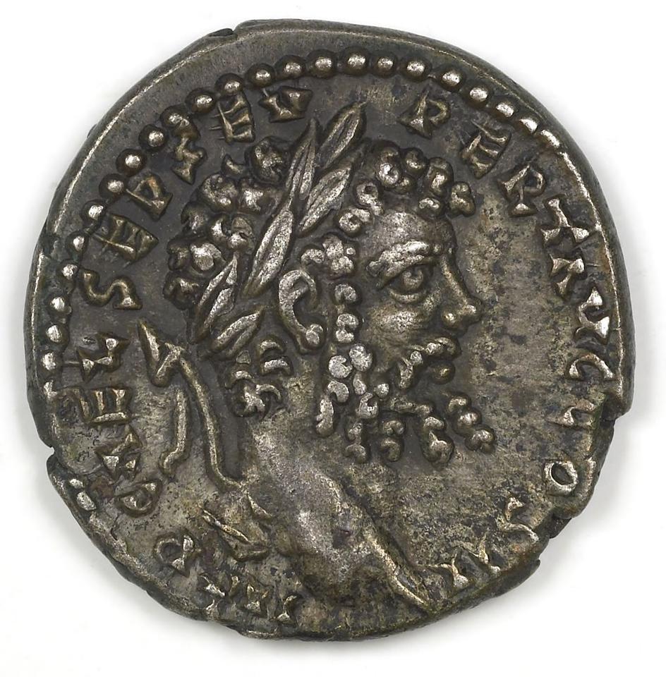 Septimius Severus, Silver denarius, collection photograph IATH-1989.19.15, obverse