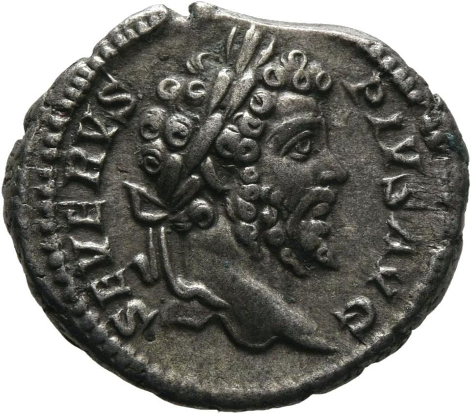 Septimius Severus, Silver denarius, collection photograph Mainz-ID393, obverse