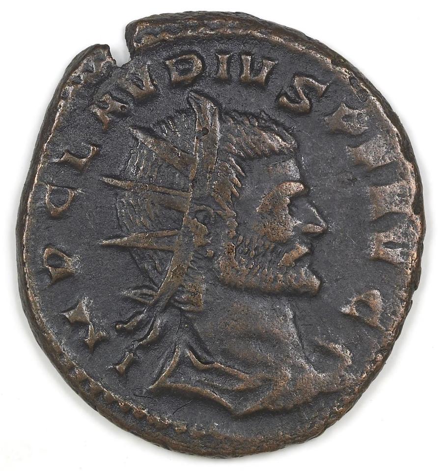 Claudius II Gothicus, silver antoninianus, collection photograph IATH-1987.46.35, obverse