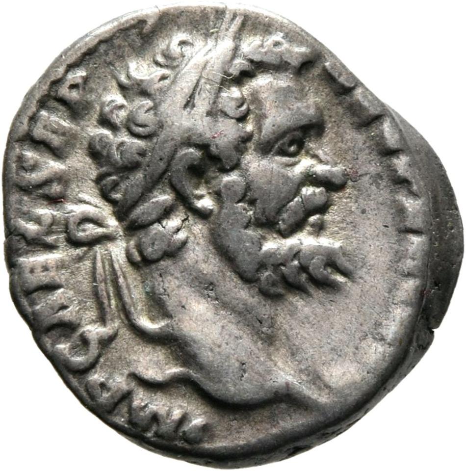 Septimius Severus, Silver denarius, collection photograph Mainz-ID387, obverse