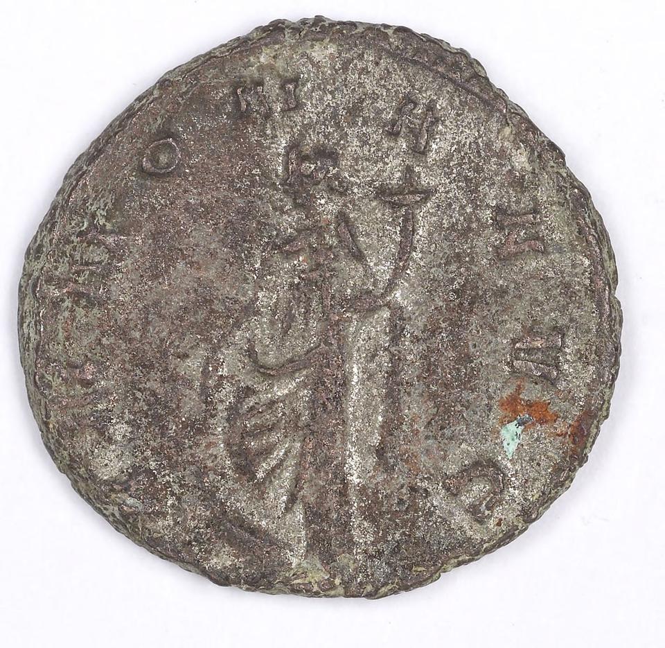 Claudius II Gothicus, silver antoninianus, collection photograph IATH-1991.17.190, reverse